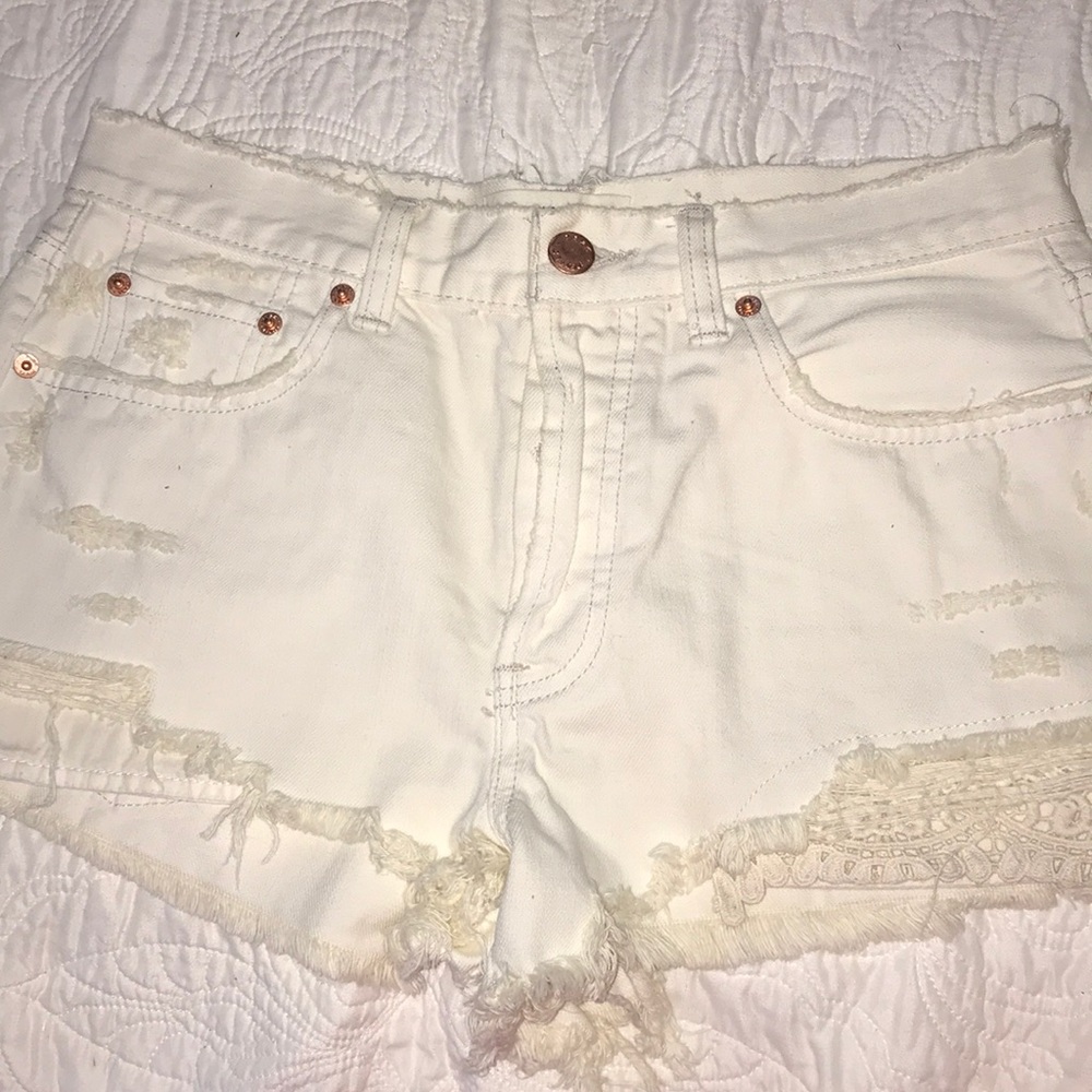 white jean shorts